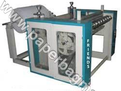 White And Blue Semi-Automatic Toilet Roll Making Machine