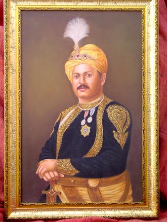 Portrait on canvas ( Oil Colour )with Gold leaf Frame
