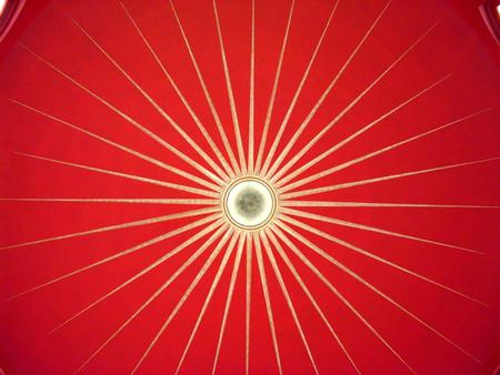 Gold leaf on relief work with Red Colour on Celling ( Dome) ,Trident Hiltion,Gurgav.