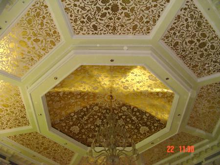 Gold Leaf work on Celling ,Taj Krishna,Hayderabad