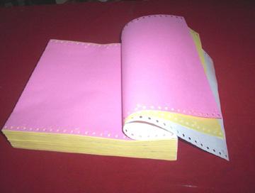 III- PART CONTINUOUS FORMS(CARBONLESS ON COLOR PAPER)