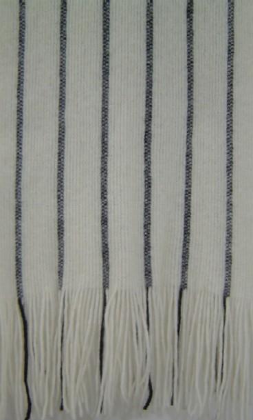 Angora Knitted Scarves - Angora Wool 70x20cm Off-White, Soft Texture, Warm Comfort, Fringe, Italian Machine Knit