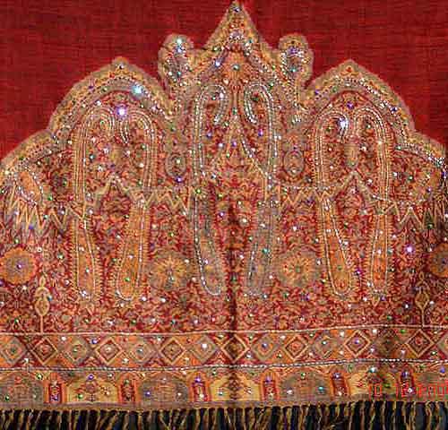 Sequinced Embroidered Jamavar Shawls