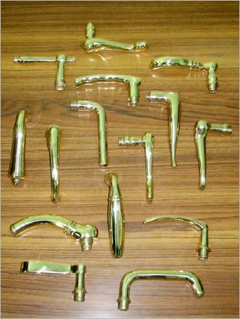 Solid Brass Door Handle Set, Lever, Rose & Escutcheon