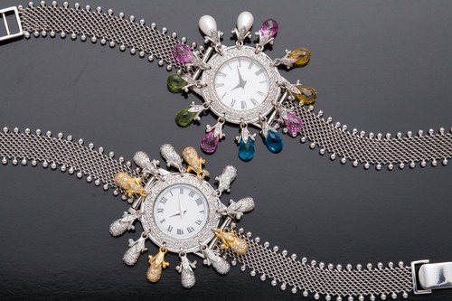 Ladies Watches With Color Stones & Dia Combination