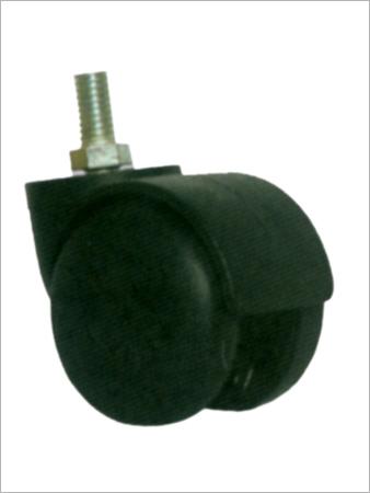 Castor Prime Wheel - Nylon, Black, 65 Kg Load Capacity | Dual Wheel, Threaded Stem, Smooth Rolling