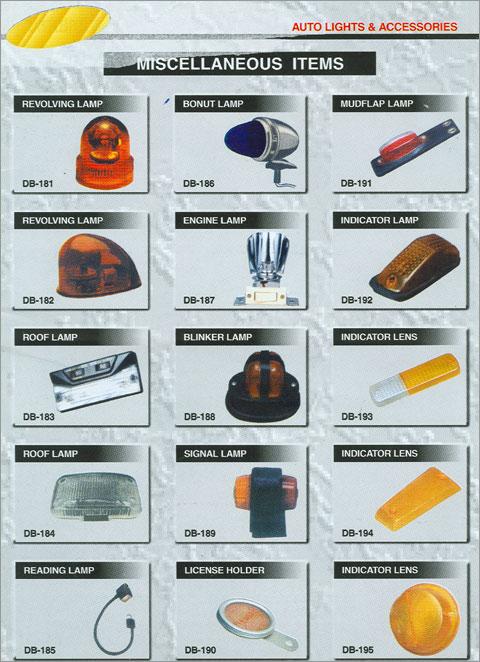 Various Automobile Lamps and accessories