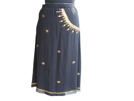 silk georgette skirt with antique work