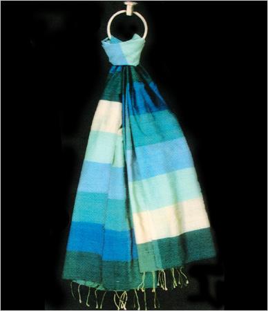 Designer Silk Stole - dupion checks