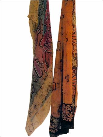 Designer Silk Stole - Batik