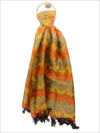 Silk Mixed / Non Silk Designer Stole - Muga Ikkat