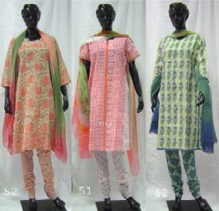 Hand Block Printed Salwar / Churidar Kameez Dupatta