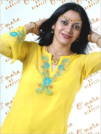 Pure Georgette Fabric - Yellow 44" Width 100gsm | Thread & Sequins Embroidery Soft Texture Elegant Drape