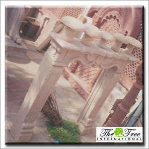 Fireplace with Mashroom made of Sandstone - Dholpu