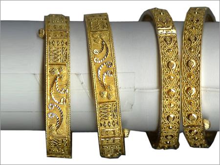 Diamond Studded Gold Bangles