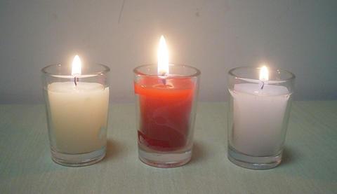 Glass With Candle Votives