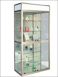 Showcase Modular Translite - Aluminum & Glass, 1000x500x2000 Mm | Sliding Glass Doors, Low Maintenance, Elegant Design, Secure Locking, Multiple Glass Shelves