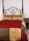 Silk Bedspreads - Silk Dupion, Customizable Size, Burgundy Color | Pintucked Design, Elegant Aesthetic, Durable Fabric, Luxurious Feel, Pillow Covers