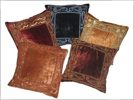 Cushion Covers (Woollen, Acrylic, Beaded, Shaneel, Zari.) 