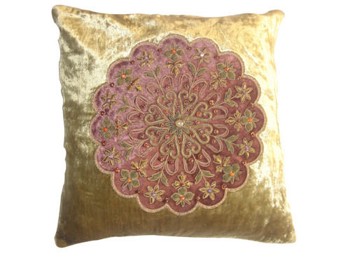 Circle Patch Embroidered Cushion Covers