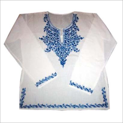 Kashmiri Embroidery - Cotton, Multiple Sizes, White | Hand-Embroidered, Intricate Thread Design, Lightweight, Durable, Soft Feel, Elegant Traditional Style