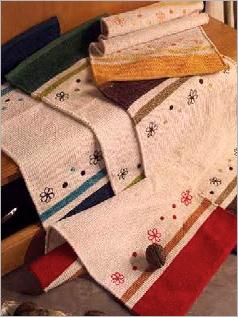 Rayon Chenille Rug with Embroidery