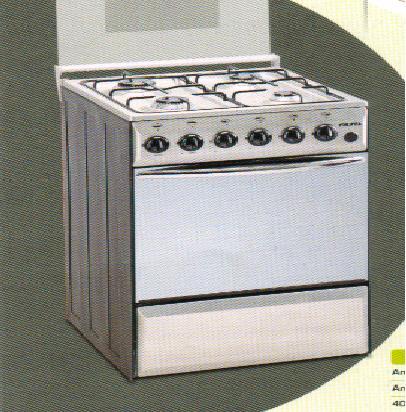 50 CM GAS OVEN + 4 GAS BURNERS + METAL FRONT DOOR