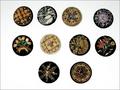Hand Embroidered Buttons.