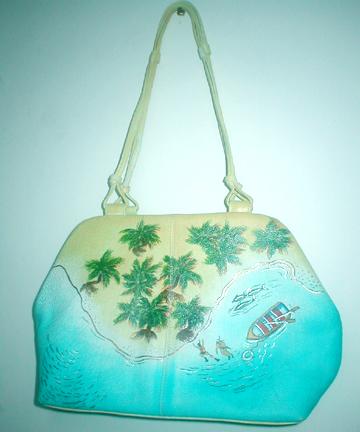 Hand painted leather bag