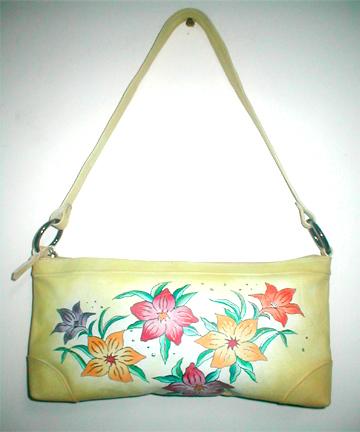 Hand Painted Leather Party Bag