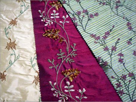 Computer Embroidered Silk Fabric