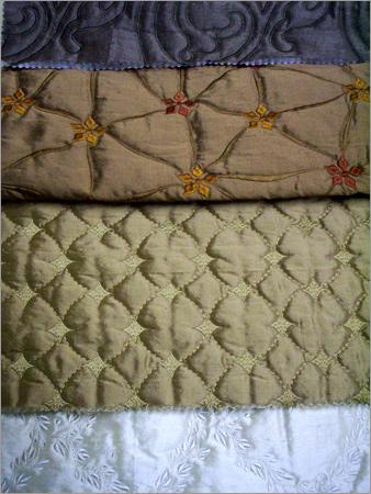 Quilted Embroidery Silk Fabric