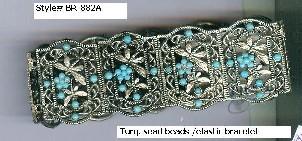 Bracelet with elastic & glass sead beads