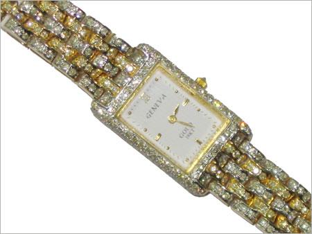 Diamond studded watch