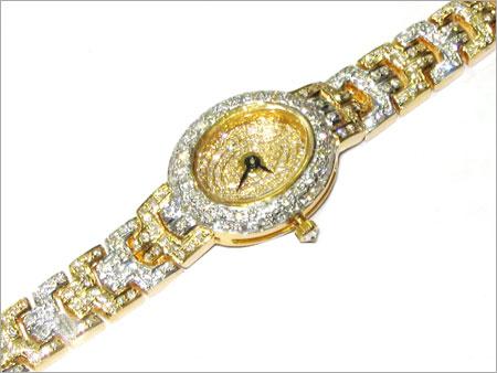 Diamond studded watch