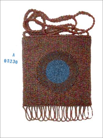 Fashionable Bags - Beaded Fabric, 10x7 Inches, Brown | Drawstring Closure, Adjustable Strap, Handcrafted, Lightweight