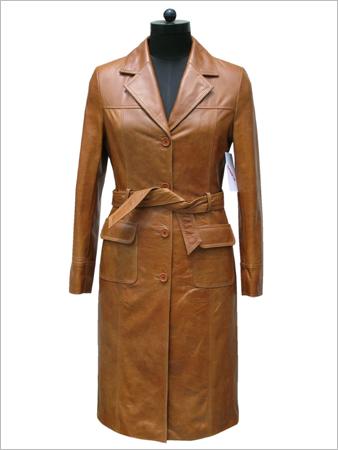 Ladies Leather Long Coat