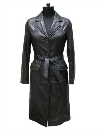 Ladies Leather Long Coat