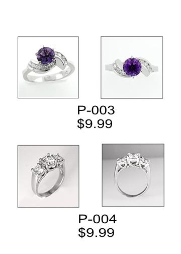 CUBIC ZERCONIA STERLING SILVER RINGS