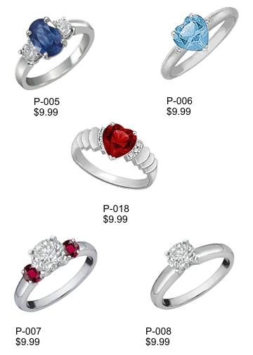 CUBIC ZERCONIA STERLING SILVER RINGS