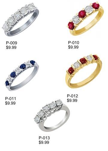 CUBIC ZERCONIA STERLING SILVER RINGS