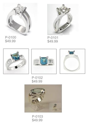 SEMI PRECIOUS & CZ STERLING SILVER RINGS