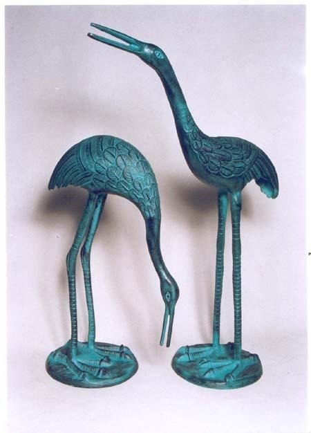 Garden Crane Pair Sculpture