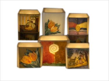 WAX HOLLOW TEALIGHT SHADES - Wax, 2x2x2 Inches, Teal | Handcrafted Gemstone Art, Soft Glow, Cubic Shape