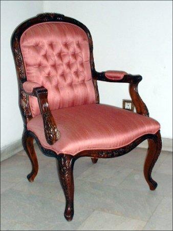 Leather Upholstered Chair - Leather, Wood, 36x24x30 in, Pink | Elegant Design, Comfortable Seating, Handcrafted Quality