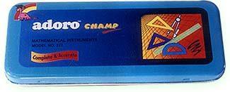 Math Sets - Plastic 10x5 cm Blue, 8 Pieces Tin Box with Matching Cover & Plastic Holder