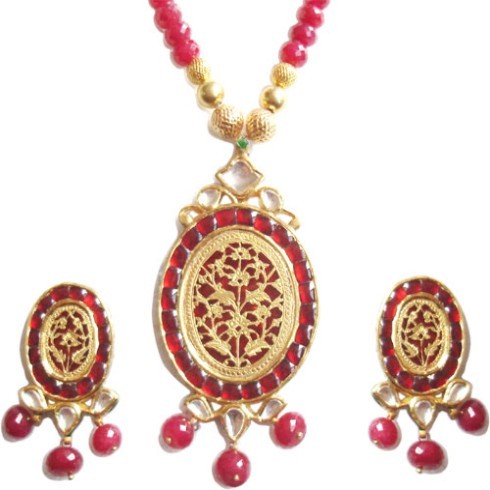Combination of Thewa & Kundan Jewellery