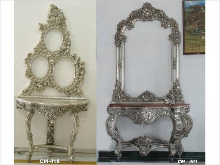 Silver Console and Mirror