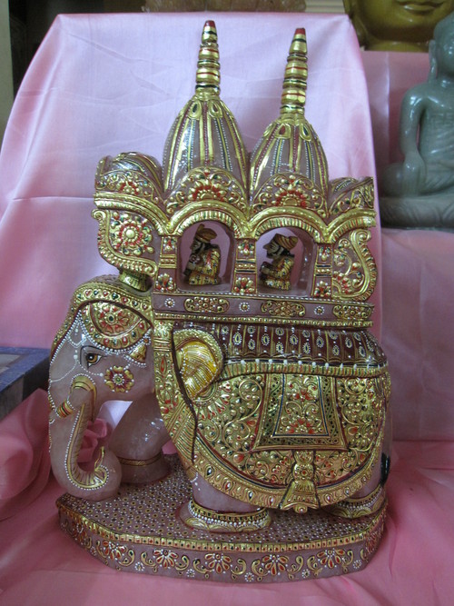Gemstone Elephant Figurine