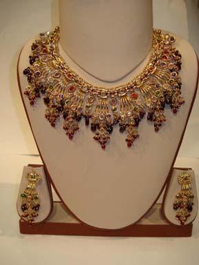 Necklace Set - Alloy, 16-18 Inches, Gold | Elegant Design, Stud Earrings, Cubic Zirconia Stones, Occasional Wear